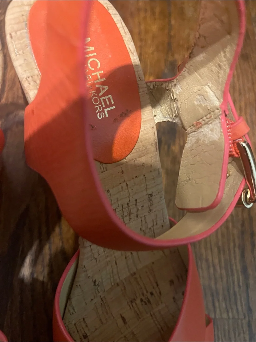 Michael Kors  women’s Classic Coral Strappy Cork Platform Sandals size 6.5